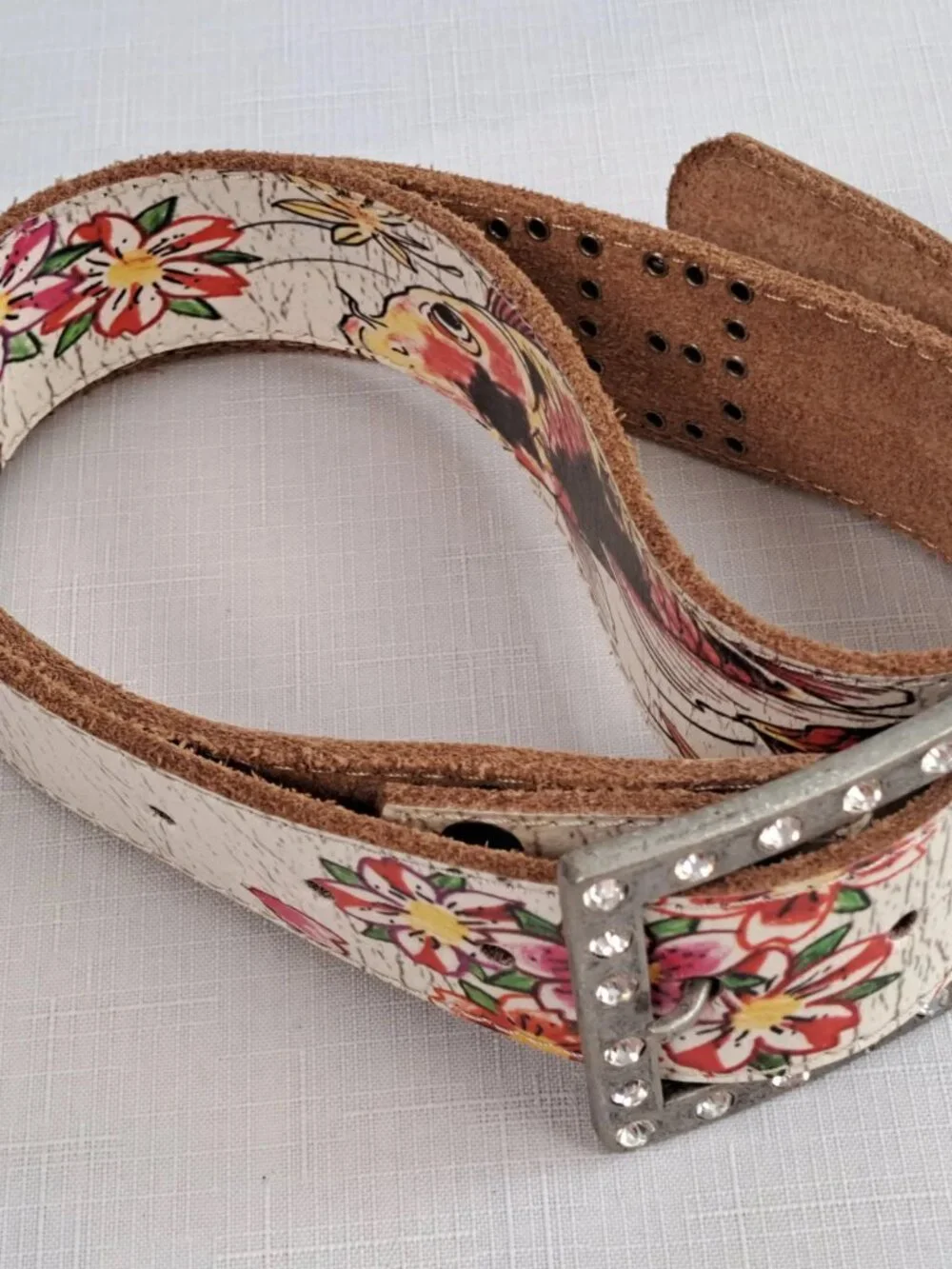 Vintage ED HARDY Koi Fish Leather Belt